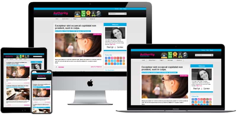 Authority Theme Responsive Test Across Multiple Devices