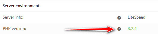 Check PHP version of the server