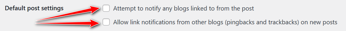 Disable post pingbacks