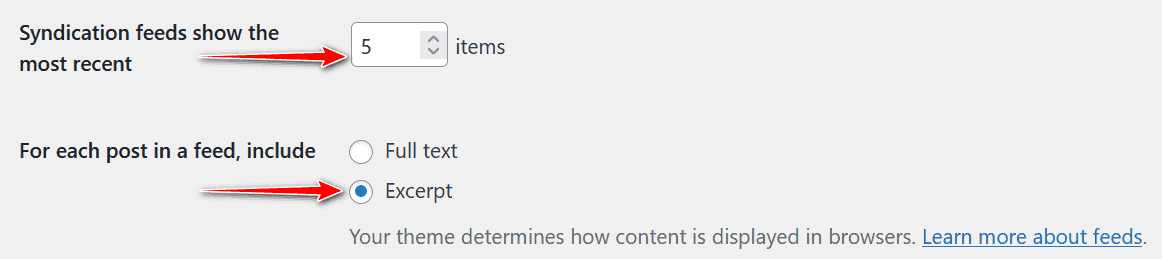 Limit syndication feed