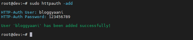 Webinoly HTTP Authentication