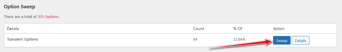 WP_Sweep transient options sweep